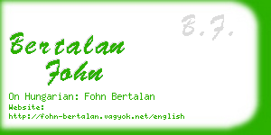 bertalan fohn business card